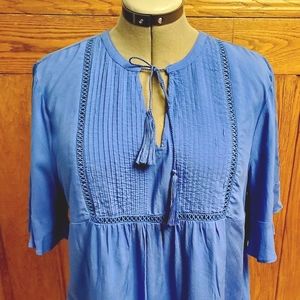 Old Navy Royal Blue Violet pintuck blouse
